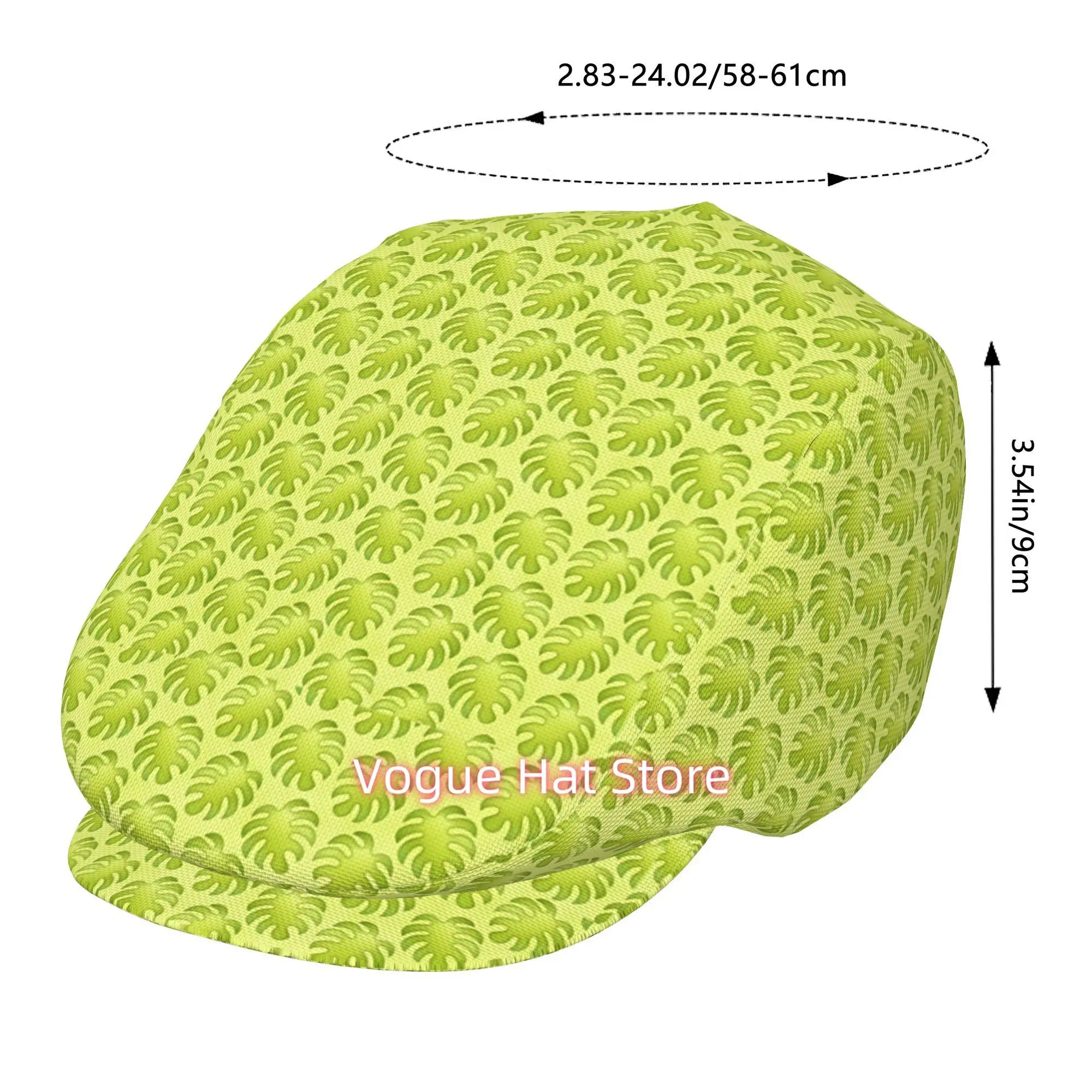 1pc of Emerald Green Vine-Patterned Beret, a Vintage Newsboy Hat, Suitable for Everyone, an Essential Fashion Item for Both Outd