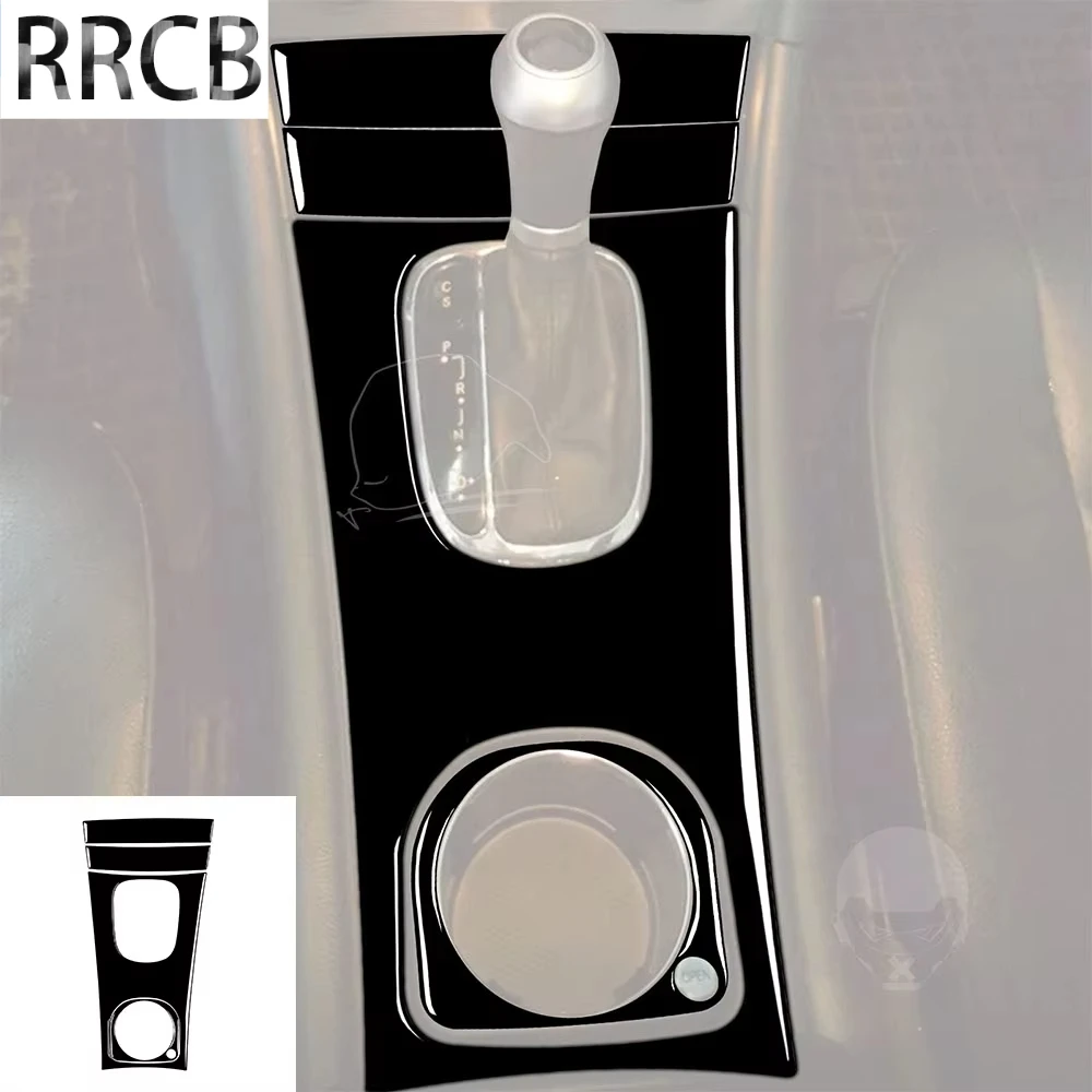 

For Mercedes C Class W203 2005 2006 2007 Center Gear Shift Gearbox Panel Set Car Interior Accessories Soft Piano Black Stickers