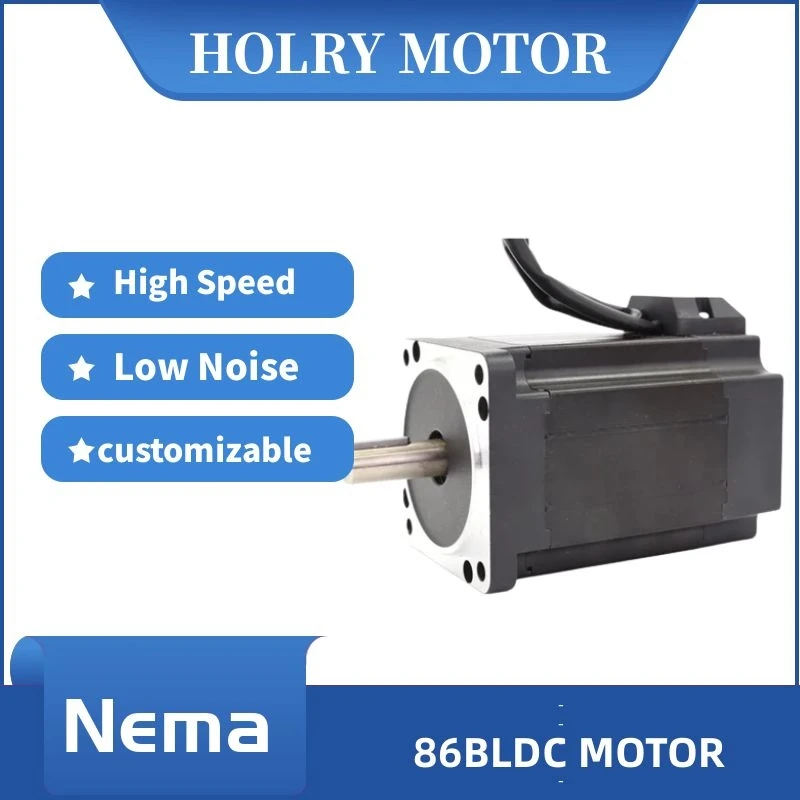 HOLRY Custom Nema 34 86X130MM 310V 4A DC 86BLDC Motor With Driver For Sales