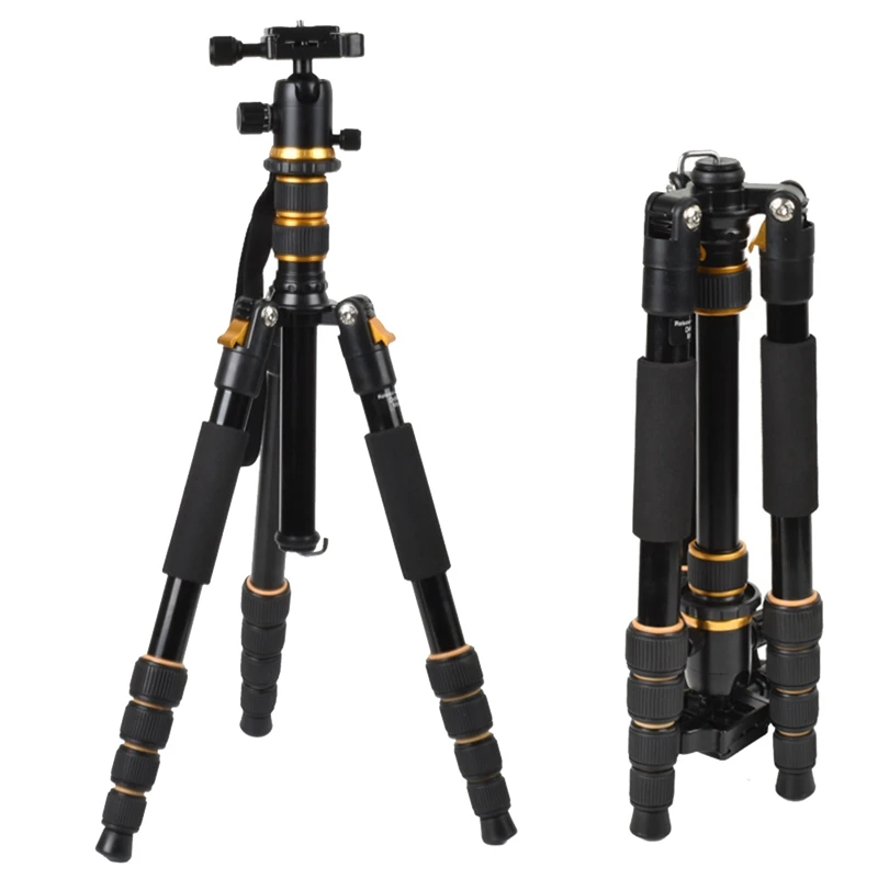 160Cm Aluminum Camera Tripod Stand DSLR Camera Lightweight Travel Tripod With 360° Ball Head Fit For Canon/Sony/Nikon