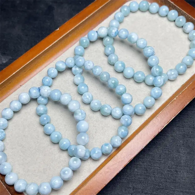 Natural Larimar Bracelet Women Fashion Reiki Healing Fengshui Energy Gemstone Holiday Gifts 1pcs 7/8/9MM