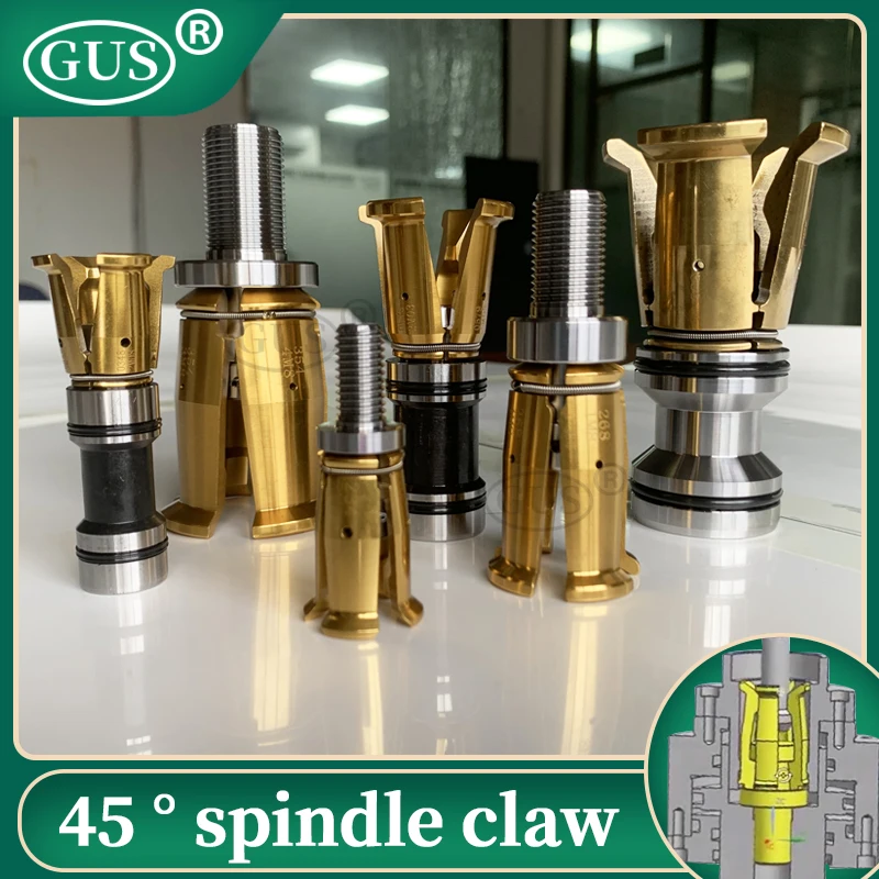 

BT50 BT30 BT40 45 Degrees Spindle Gripper HSK63 HSK50 HSK40 HSK32 Claw Clamp 4 Petal Pull Claw Tool Milling CNC Machine Center