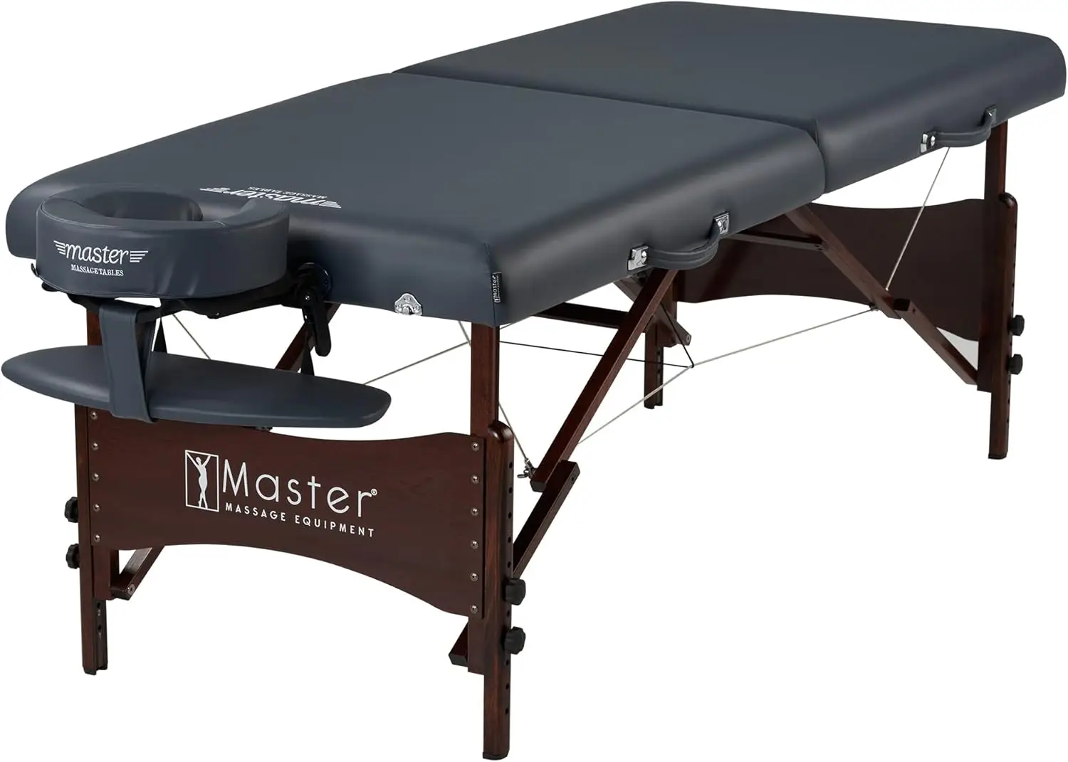 

Master Massage Newport Portable Massage Table Package with Denser 2.5" Cushion, Walnut Stained Hardwood, Steel Support Cables, P