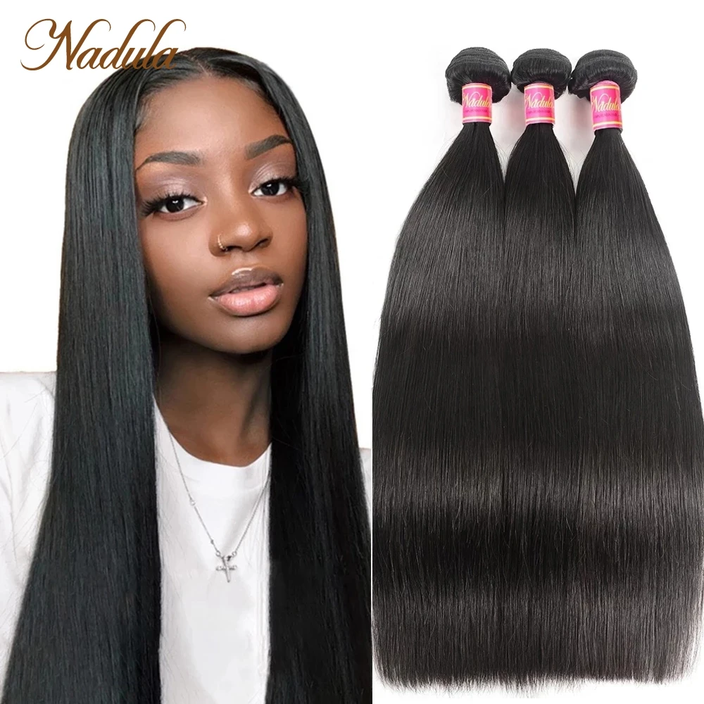 Nadula Haar 1 Bundle Indisches Haar Gerade Menschenhaar Spinnt 8-30 zoll Remy Haar Extensions Natürliche Farbe Freies verschiffen