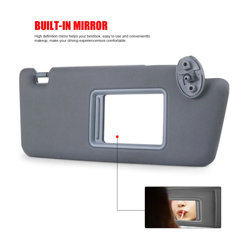 Gray Sun Visor Left Driver and Right Passenger Side 74320-04181-B1,74310-04081-B0 for Toyota Tacoma 05-14 With Mirror No Light