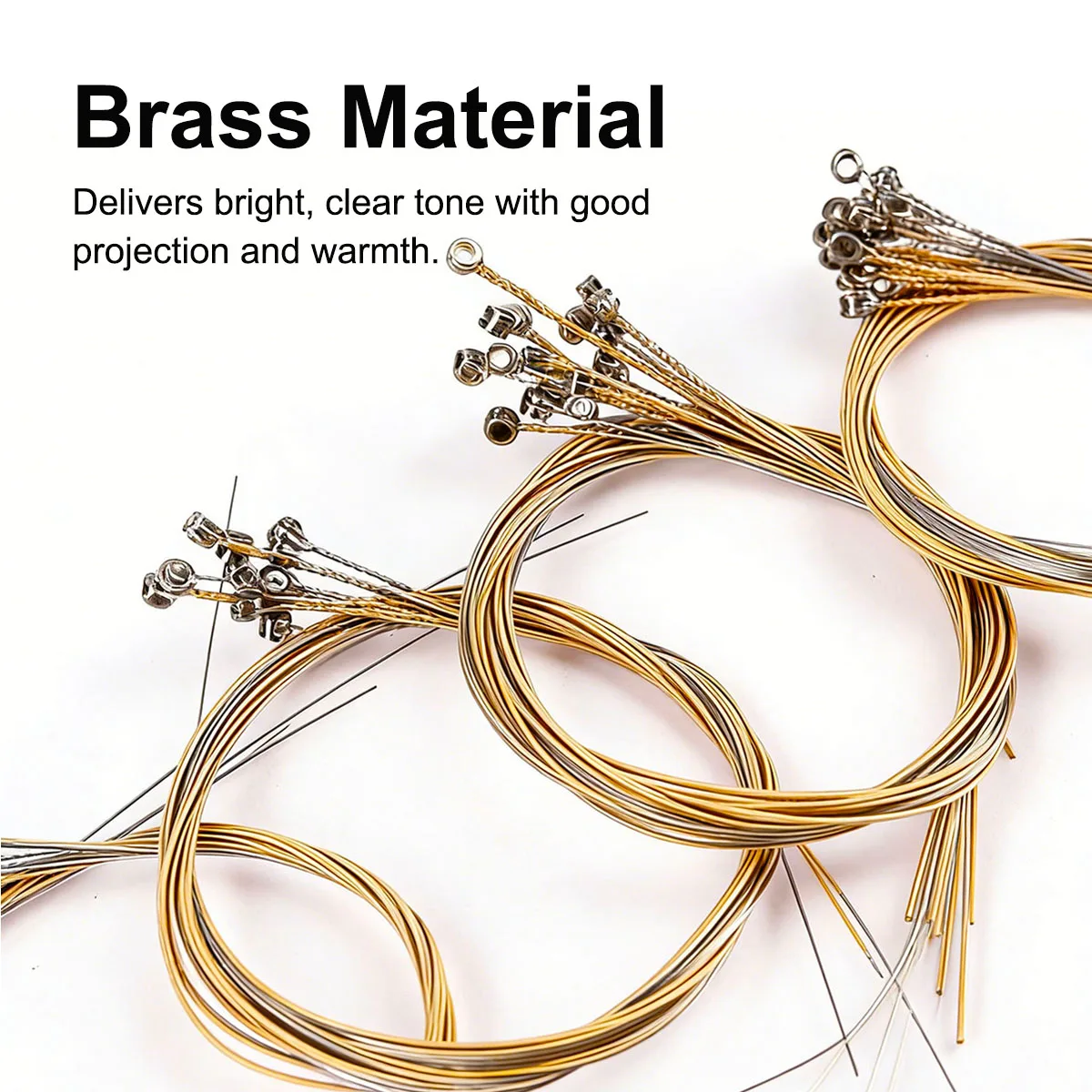 Miwayer 1 Set Lyre Harp Strings, 7/10/16/19/21/24  String Brass Replacement Strings for Lyre Harp, Color-Coded Labels