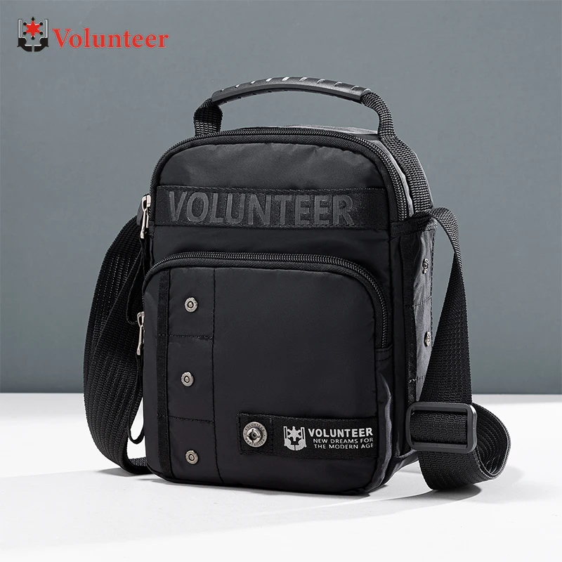 VOLUNTEER Men's Phone Shoulder Bag Casual Waterproof Oxford Cloth Small Bags Man Handbags Fashion Commuter Crossbody Bag 1876-05