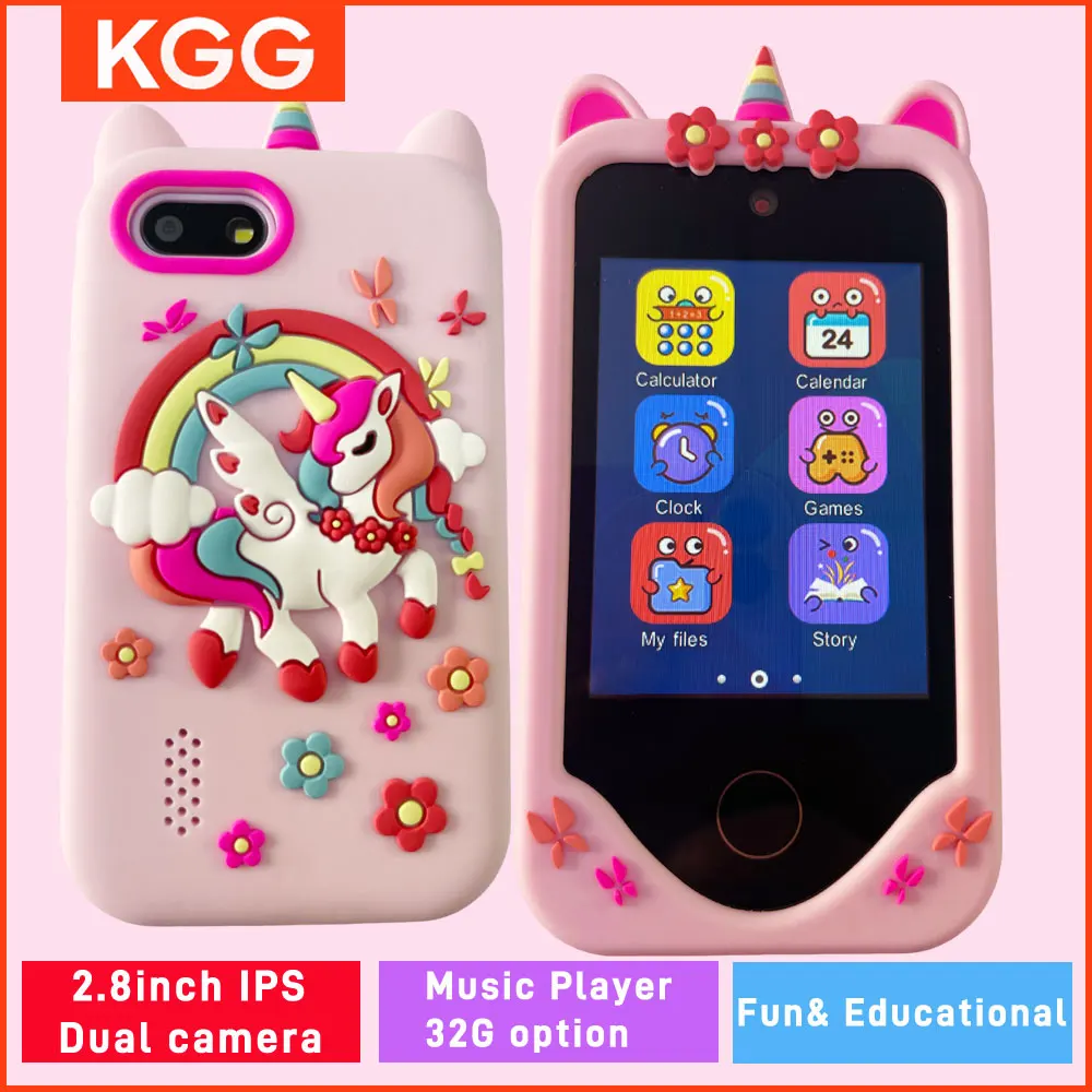Kid Mini Smartphone 2,8 'IPS Touchscreen Musik Spiel Player Wecker Rechner Taschenlampe Dual Kamera Pädagogisches Spielzeug