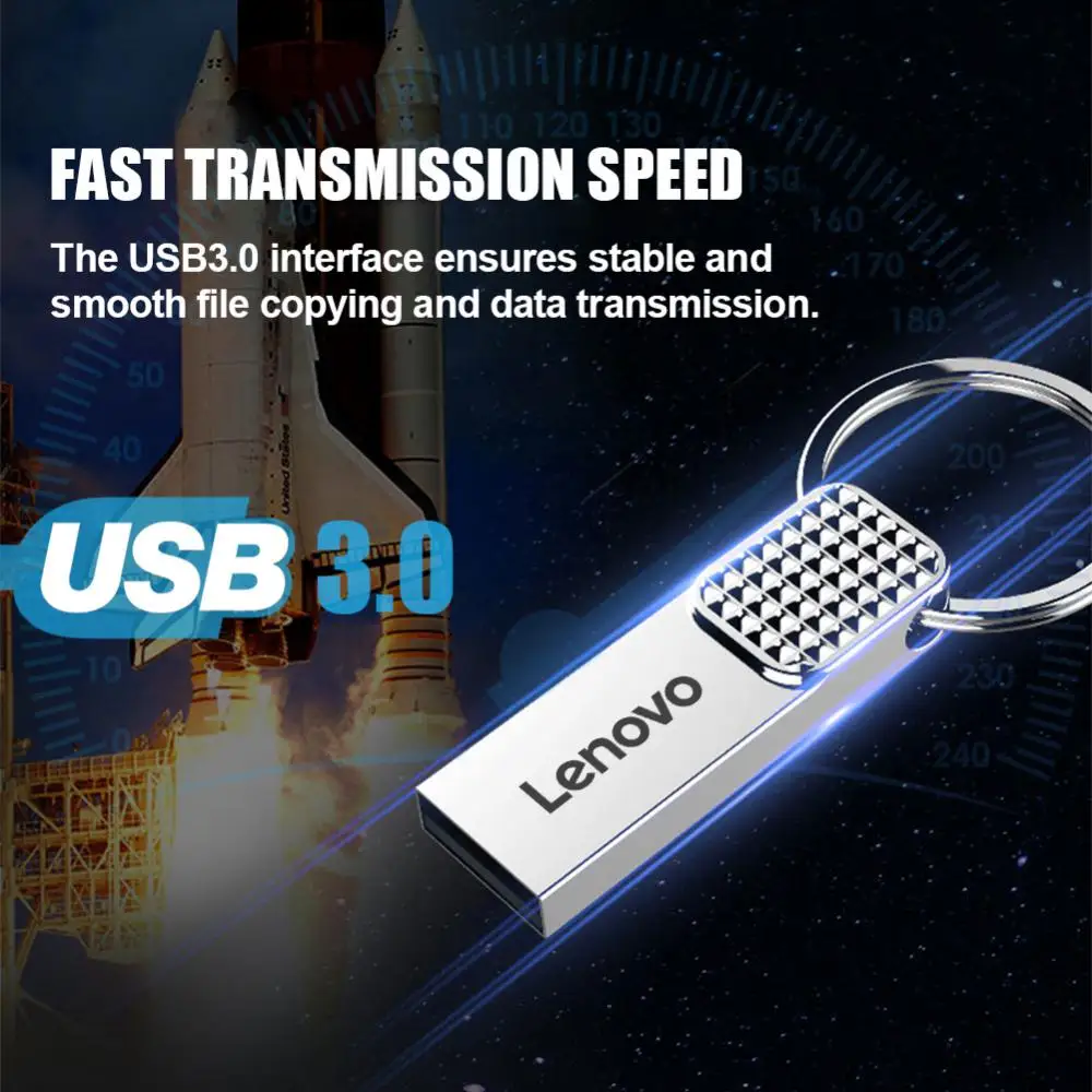 Lenovo-unidad Flash USB 3,0 Original de Metal, memoria de almacenamiento de transferencia de alta velocidad de gran capacidad, disco U impermeable, 2TB