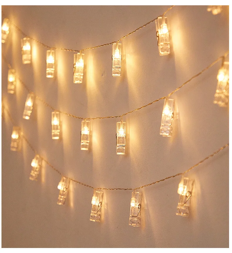 LED Photo Clip String Fairy Lights Card Holder Night Light for Christmas Wedding Bedroom Birthday Valentine Party Home Decor