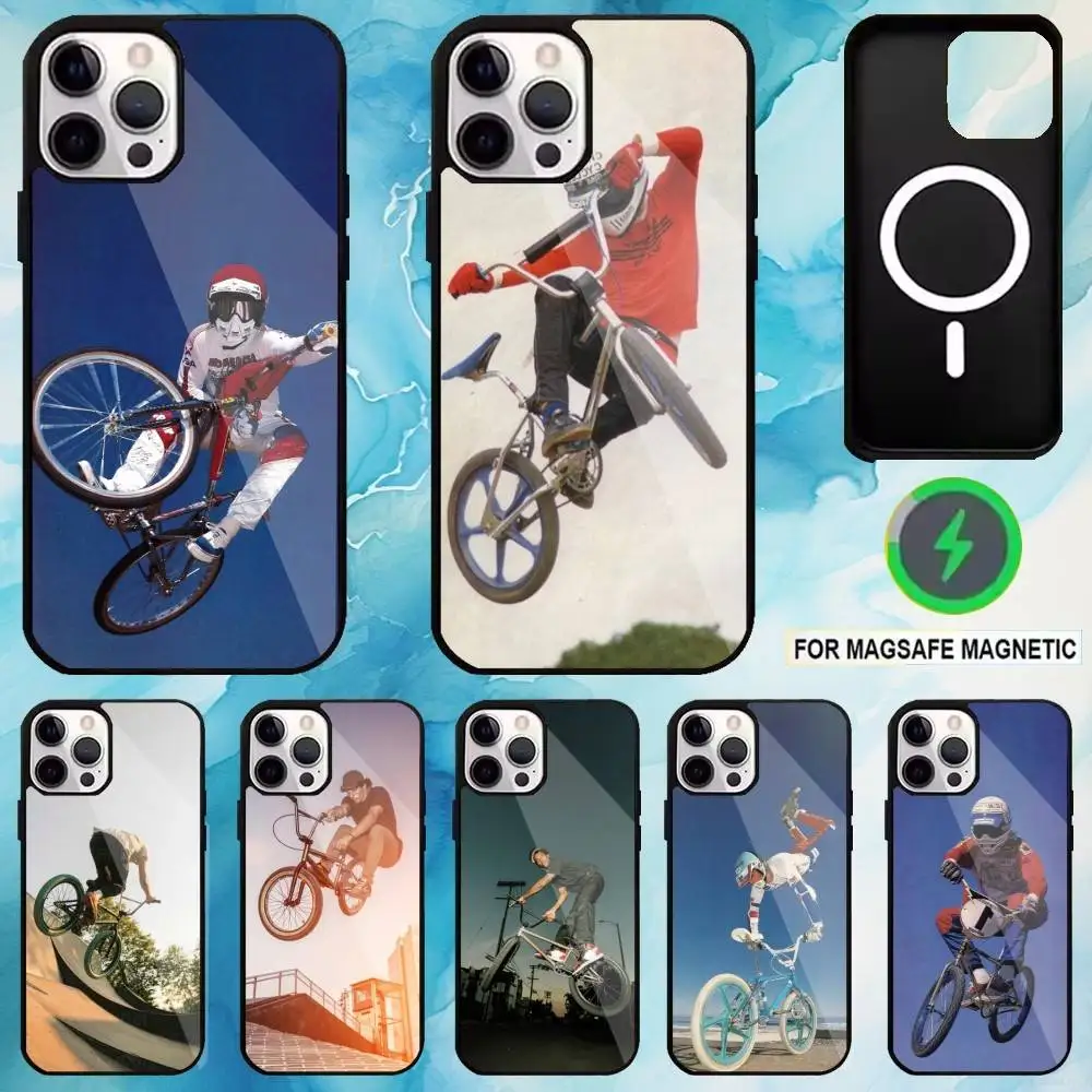 

Street Pump BMX Phone Case For iPhone17,16,15,14,13,12,11 Plus,Pro Max Magnetic For Magsafe Wireless Charging