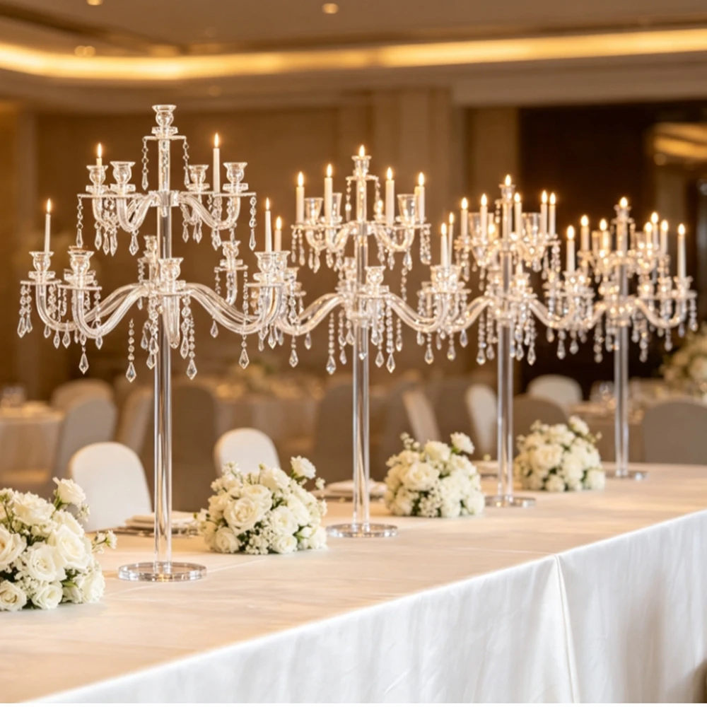 5/10pcs 80-120cm Modern Nordic Design Decoration hotel wedding Candelabra acrylic Desk Chandeliers  acrylic centerpieces