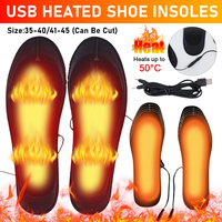 USB Electric Heated Shoe Insoles Free to Cut Adjustable Temperature Foot Warmers Warm Washable Heat for Unisex