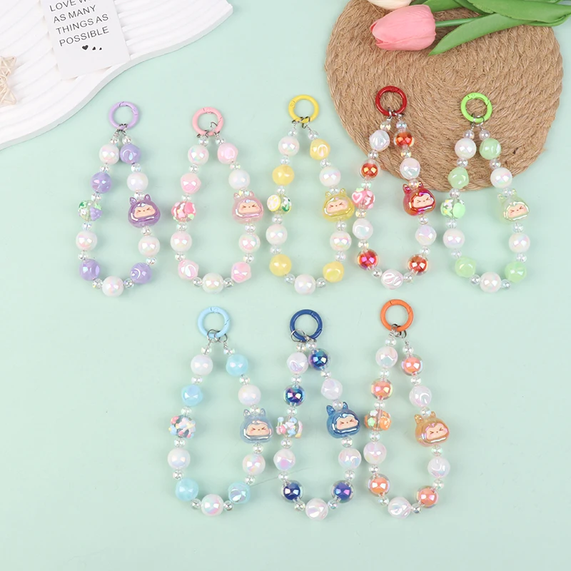 Cartoon Mobile Phone Chains Women Cute Beaded Bracelet Anti-lost Chains For Cellphone Useful Accessories Girls Keychains