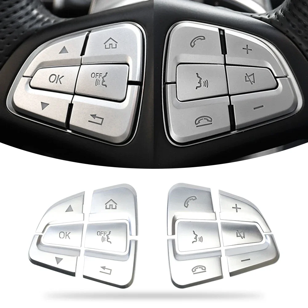 

Car Steering Wheel Button Cover Trim sticker For Mercedes Benz GLC C Class W205 X253 12pcs/set car Accessories