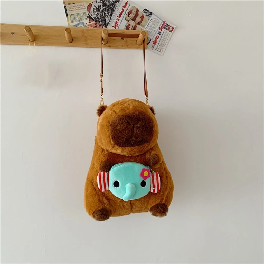 

Large Capacity Capybara Plush Backpack Frog Panda Cartoon Children's School Bag Korean Style Animal Pattern Kawaii Knapsack