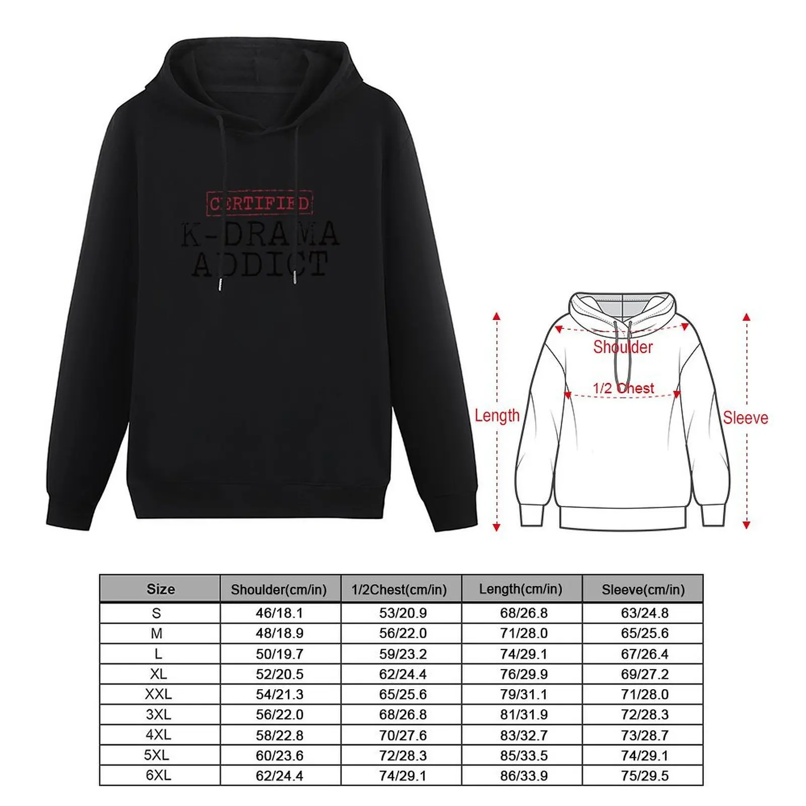 Certified K-Drama Addict Hoodie clothes for men mens designer clothes graphic t shirts men anime clothing graphic hoodies