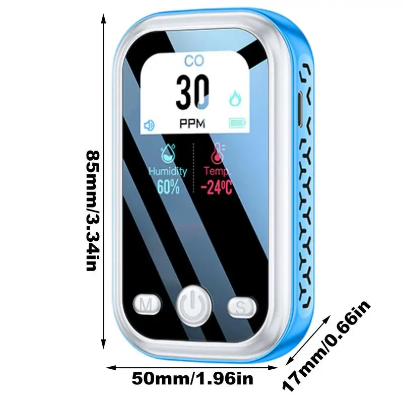 CO Detector Portable Carbon Monoxide Meter Anti-Poisoning Monitor CO Tester Tool Temperature And Humidity Sensor For Indoor