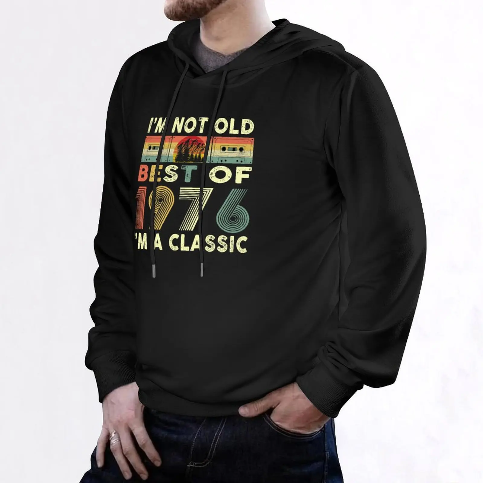 Best Of 1976 44th Birthday Gifts Cassette Tape Vintage Pullover Hoodie mens clothes new in hoodies and blouses