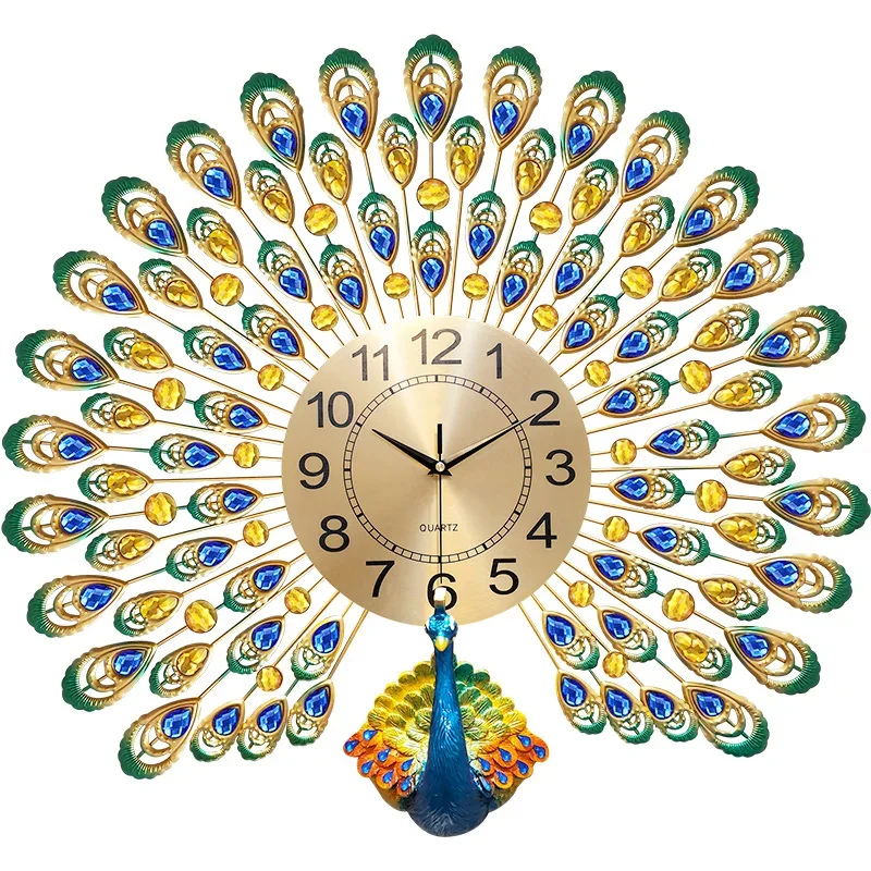 

Creative peacock 3D stickers home decor decorations living room ornament wall digital clock