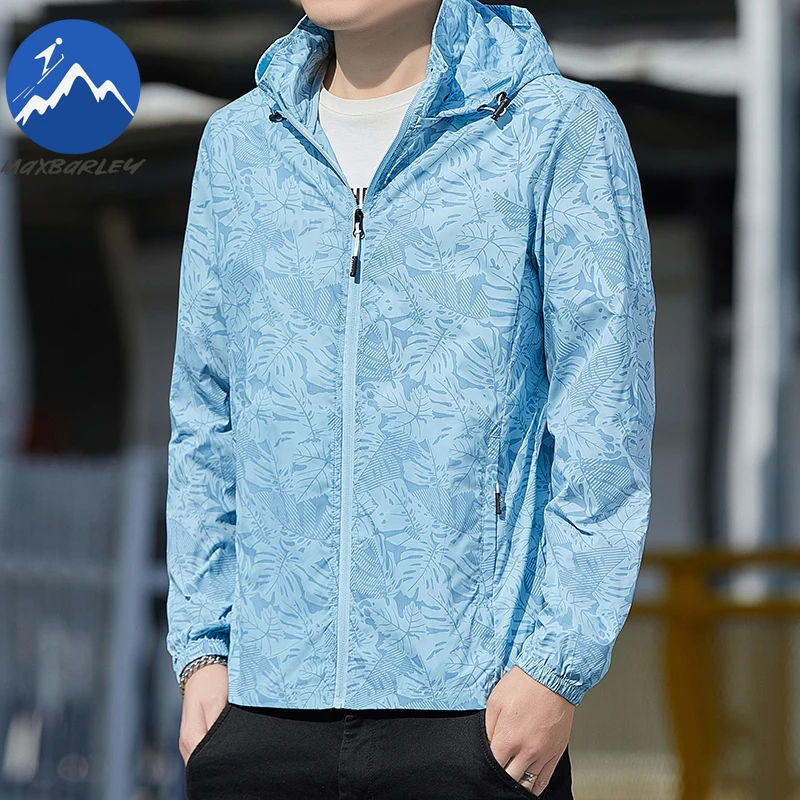 

Maxbarley Summer Hooded Jacket Men Camo Sun Protection Clothing Fishing Hunting Clothes Quick Dry Skin Windbreaker Jogger Coats