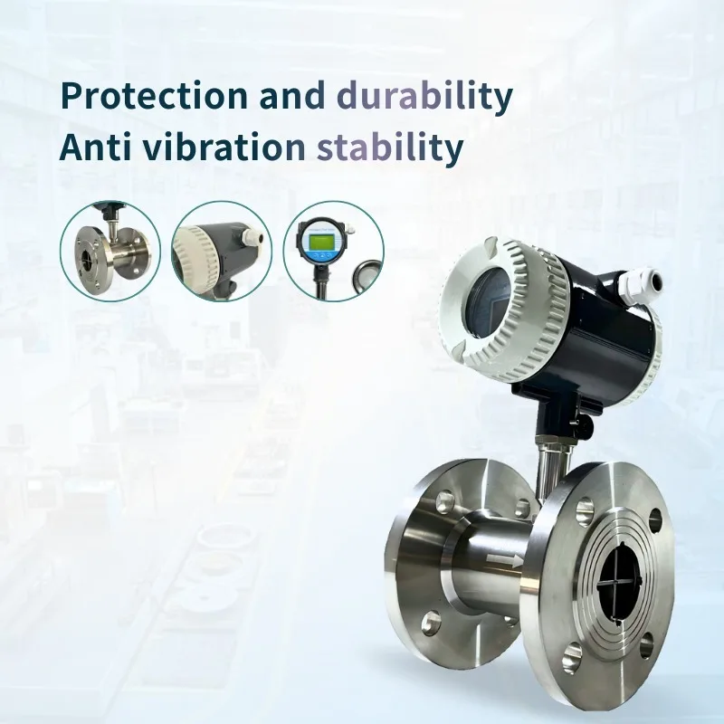 High Precision Stainless Steel Turbine Flow Meter LCD Digital Display 0.5% Accuracy For Liquid Gas Measurement Industrial