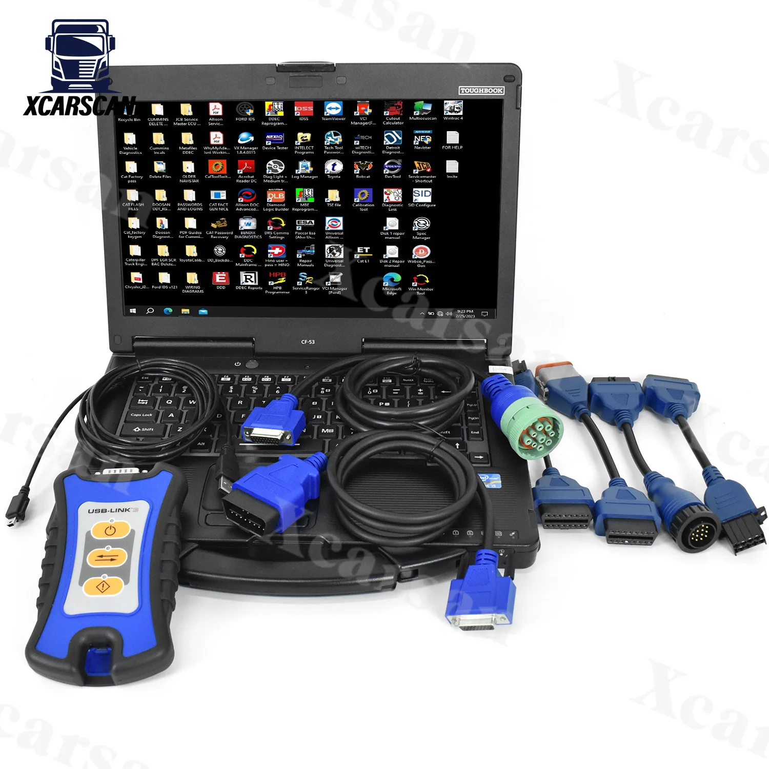 CF53 Laptop For USB-Link 3 OBD Fault Detector Diesel Engine CAN FD OBD2 USB Link OBD Diagnostic cable Heavy Duty