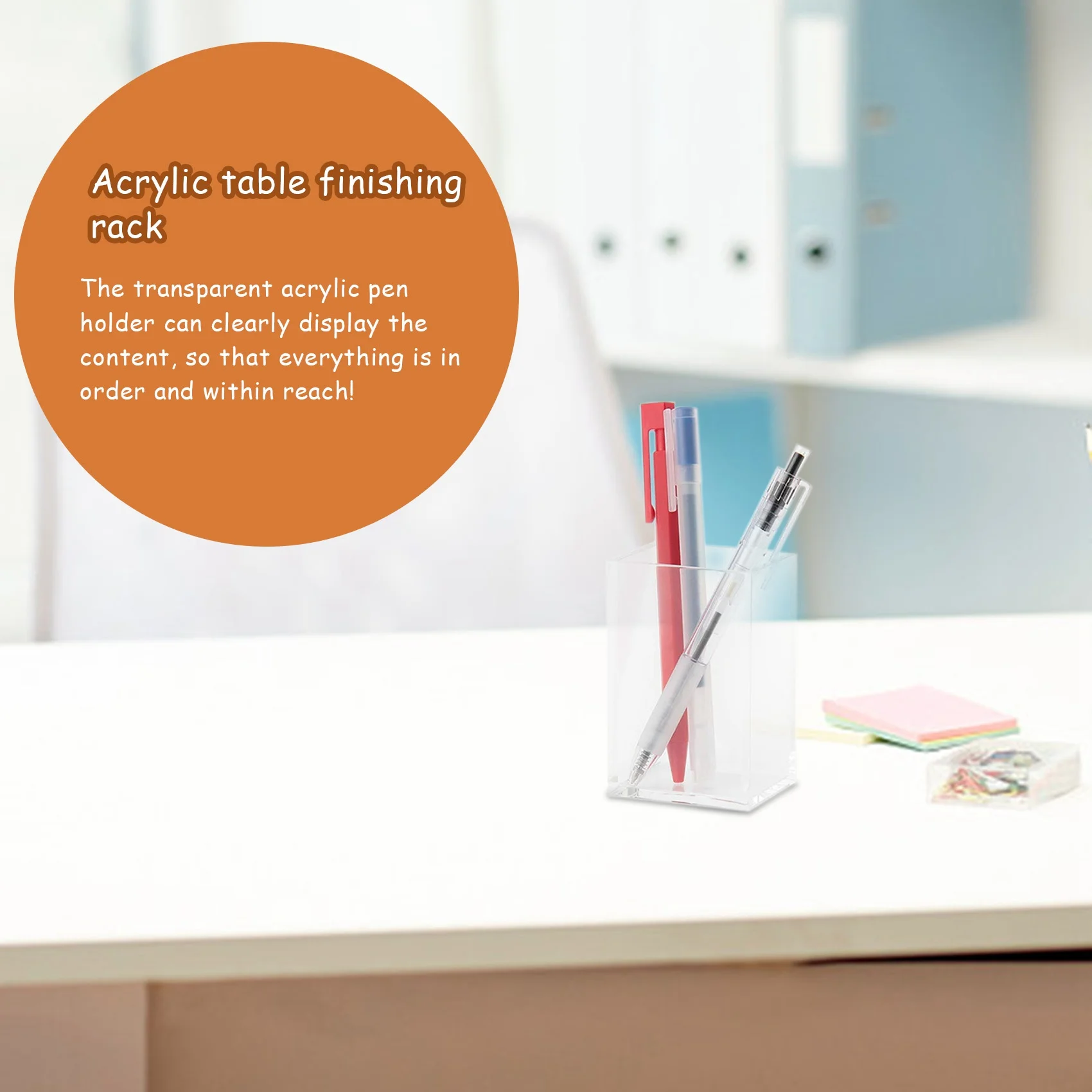 NEW HOT In Stock-Acrylic Pen Holder Clear Desktop Pencil Cup Stationery Organizer Pot Holders For Office Desk (3 Pack)