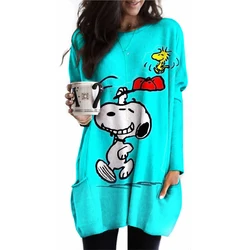 Snoopy Women's Long Sleeve T-shirt Autumn Casual Cute New Youth Women's Wear Y2k Kawaii 3D Printed High Quality