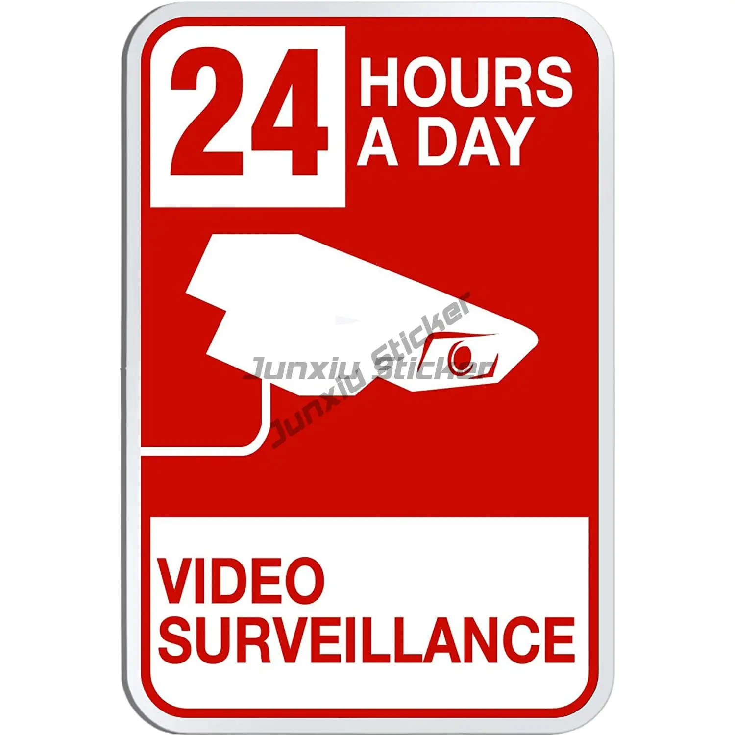 24 Hour Video Surveillance Car Sticker Accessories Vinyl PVC Motorcycle Waterproof Windshield Car Window Car Styling Decal