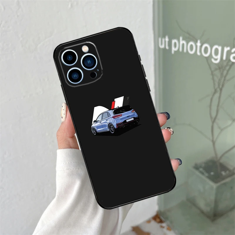 i30N Sports Car Cover For iPhone 16 15 12 13 Mini 11 12 13 14 Pro Max X XS Max Plus XR Phone Case