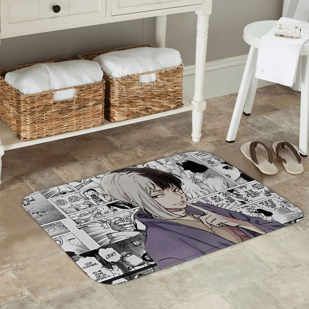 

Gen Asagiri Dr Stone Apan Anime Non-slip Doormat Floor Mat Carpet Rug for Kitchen Entrance Home Bathroom Living room Footpad Mat