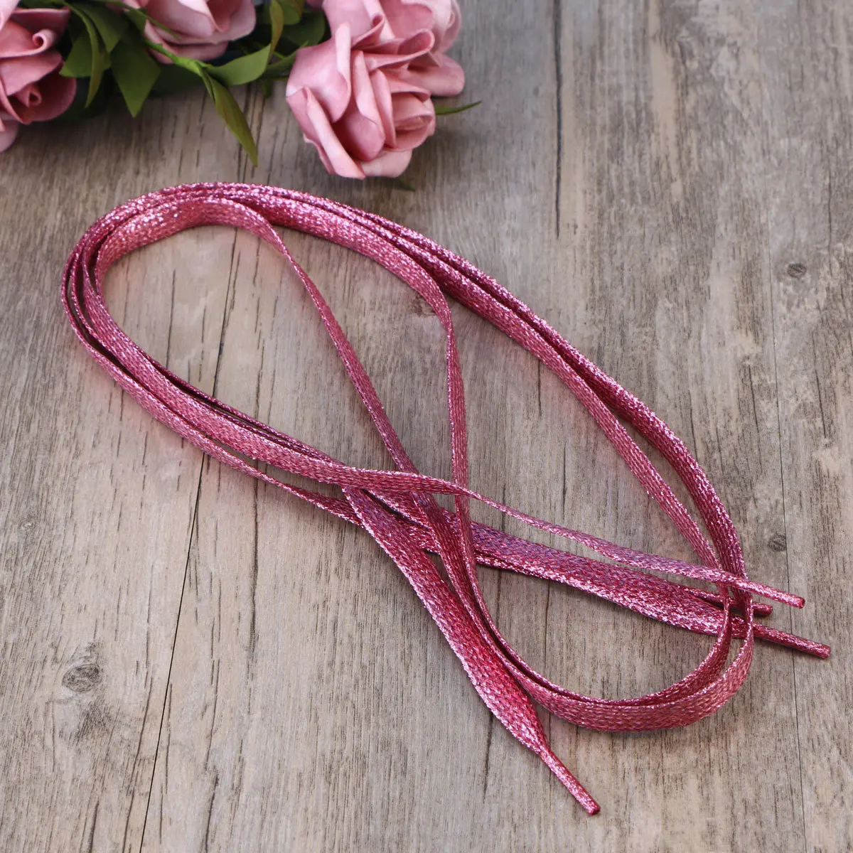 

1.1m Colored Glitter Shoelaces Flat Laces for Sneakers Sports Shoes Stylish Replacement for Daily Wear DIY Use