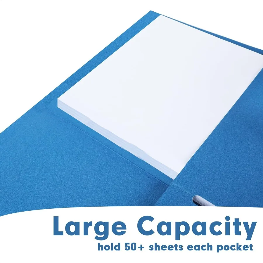 مجلد جيبين 50 عبوة من مجلدات الجيب تناسب حجم الرسالة مجلدات الورق الورقية مع جيوب للمكتب المدرسي Busin Home Navy