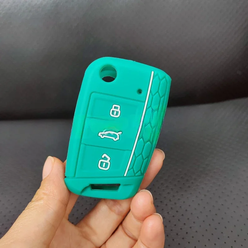 3-Tasten-Klappschlüssel-Silikonhülle, passend für VW GOLF 7 MK7 SKODA SEAT 2014 2015 2016, FOB HULL OCTAVIA COMBI LEON IBIZA CUPTRA Hülle