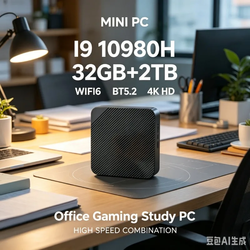 High Speed Mini PC Intel I9‑10980H 16GB+2TB SSD WiFi 6 HD Display Windows 11 Portable Mini Desktop PC for Work Gaming Study