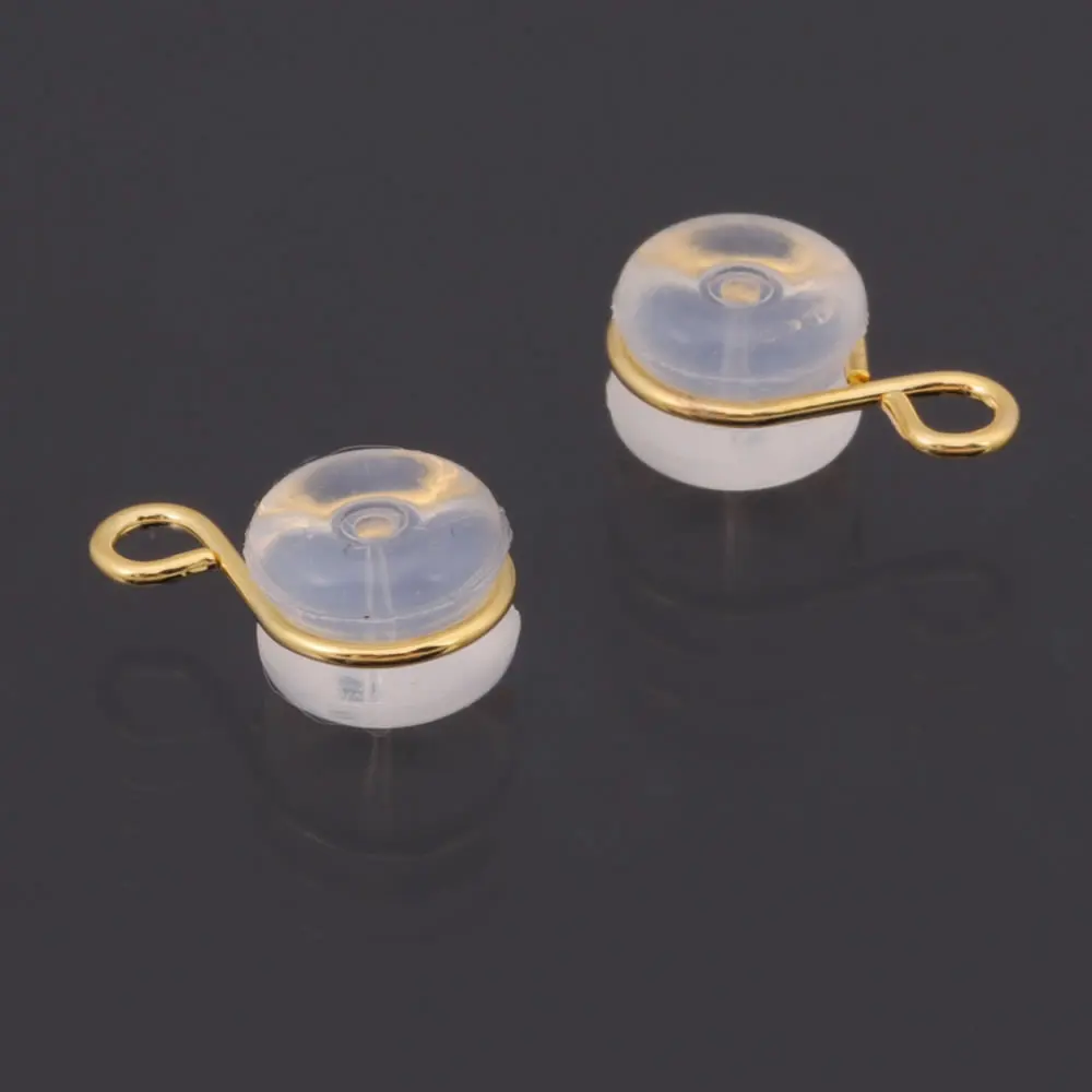 女性用の真鍮とゴムのイヤリング,18kゴールドカラー,ジュエリー作りのアクセサリー,イヤリング