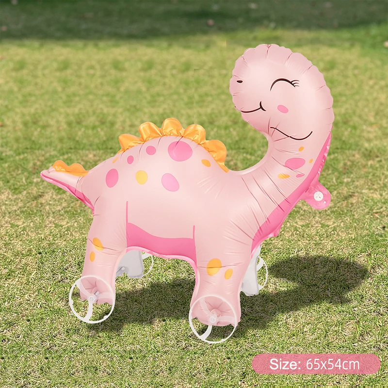 Hete Aanbieding 4D Cartoon Dieren Staande Wandelende Ballon Met Wiel Capibara Dinosaurus Folieballonnen Voor Kinder Verjaardagsparty Decoratie