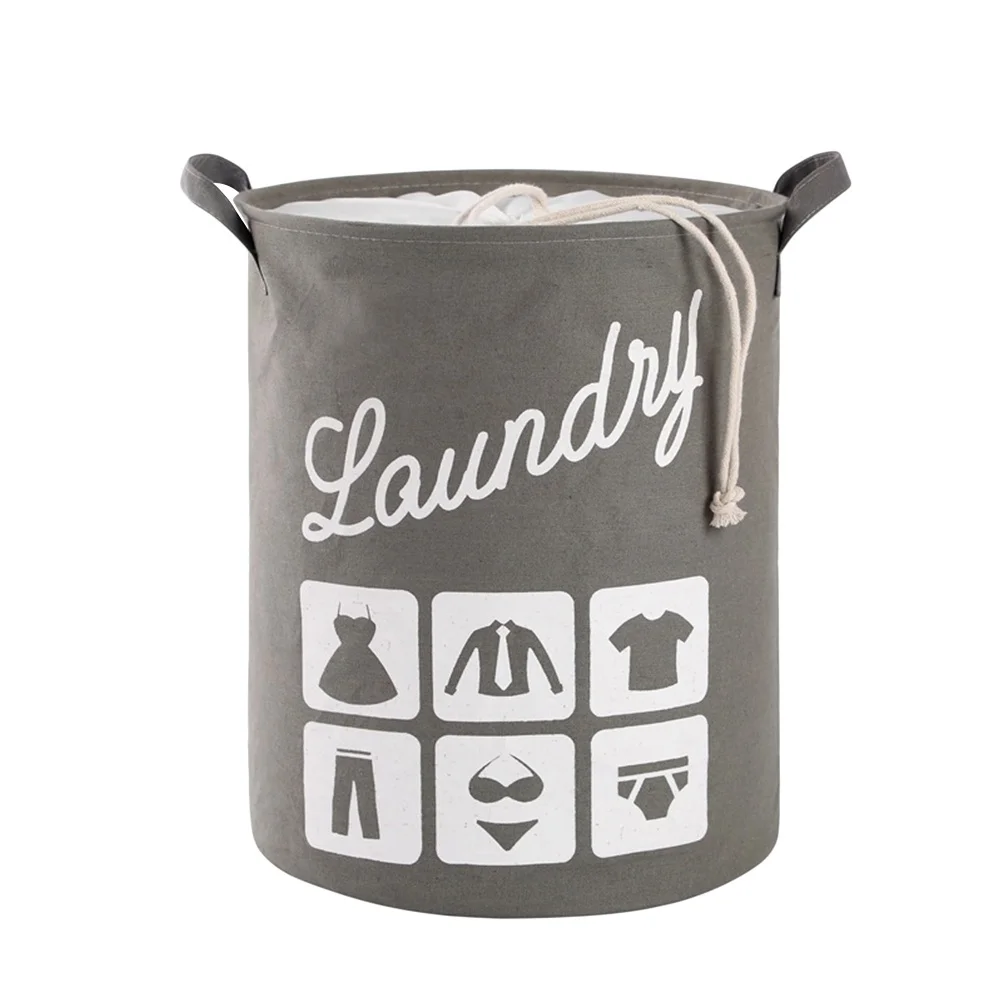 

Cotton Linen Laundry Hamper Bucket Large Capacity Foldable Sundries Storage Basket For Dirty Clothes Towel Blanket