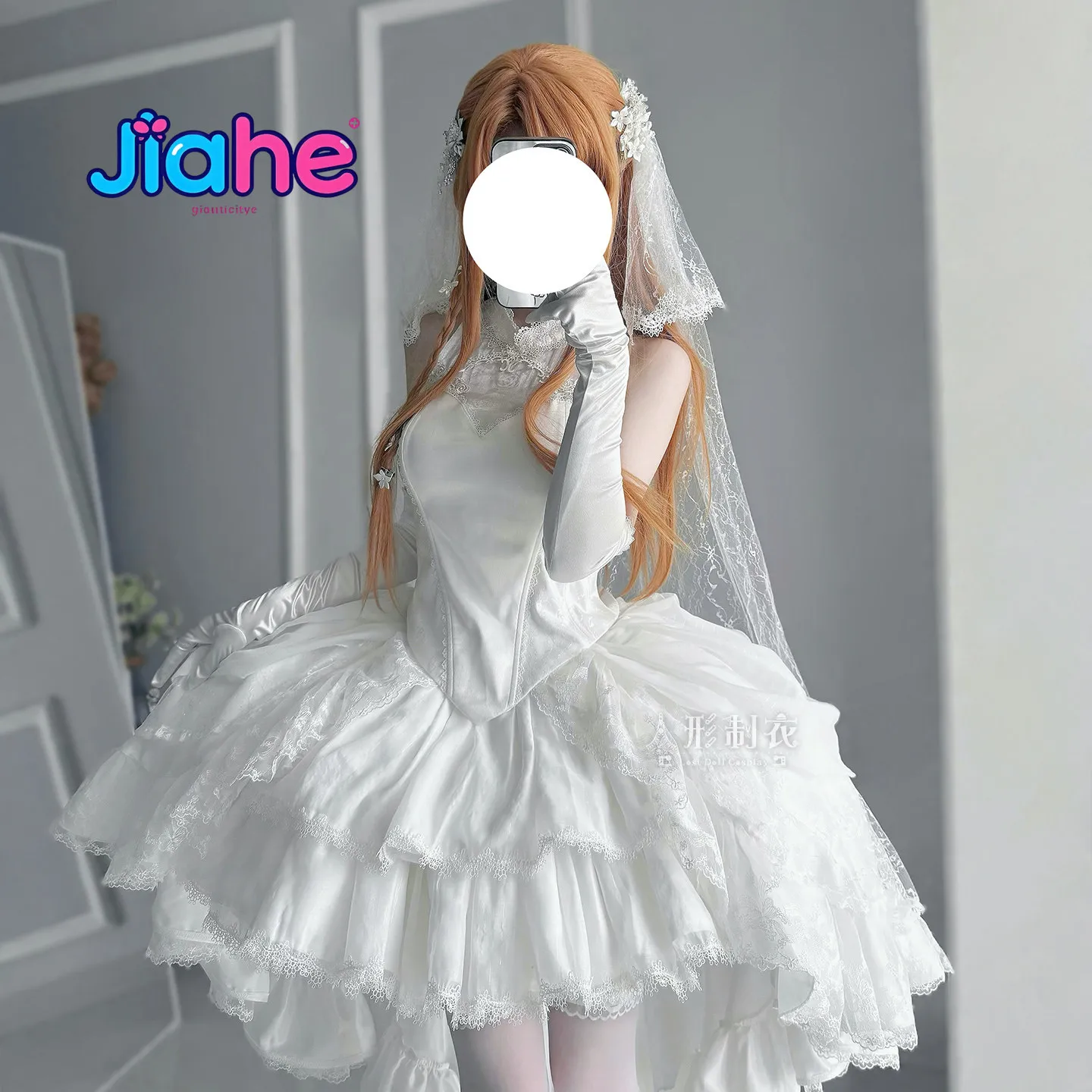 Yuuki Asuna Sword Art Online Cosplay Costume Yūki Asuna Pure White Wedding Gorgeous Woman Dress Gloves Socks Headveil Halloween