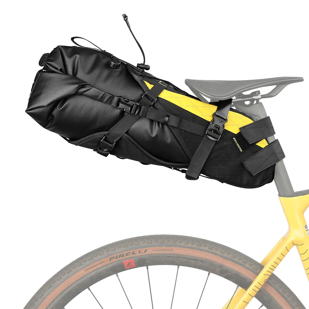 Rhinowalk Bike Saddle Bag Waterproof 14L Big Capacity Stable Not Shaking Removable Dry Bag For Mtb Road Gravel Bike Bikepacking
