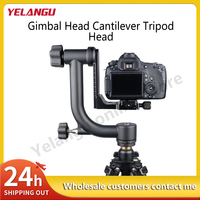 YELANGU Heavy Duty Metal Panoramic Gimbal Tripod Head Use for Arca-Swiss Standard Quick Release Plate Aluminum Alloy for DSLR