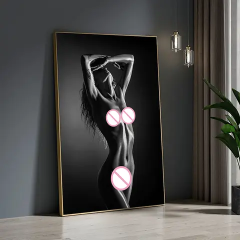 Black & White Nude Woman Body Art Poster For Living Room Bedroom Decoration Picture Modern Wall Art Decor Canvas Painting
