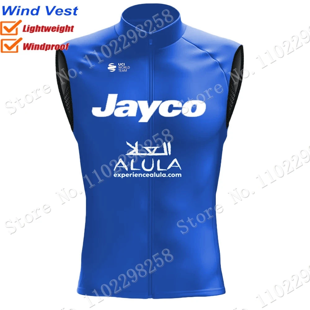 Jayco alula vento colete 2023 azul equipe ciclismo colete à prova de vento leve corrida estrada ciclismo camisa sem mangas mtb maillot ropa