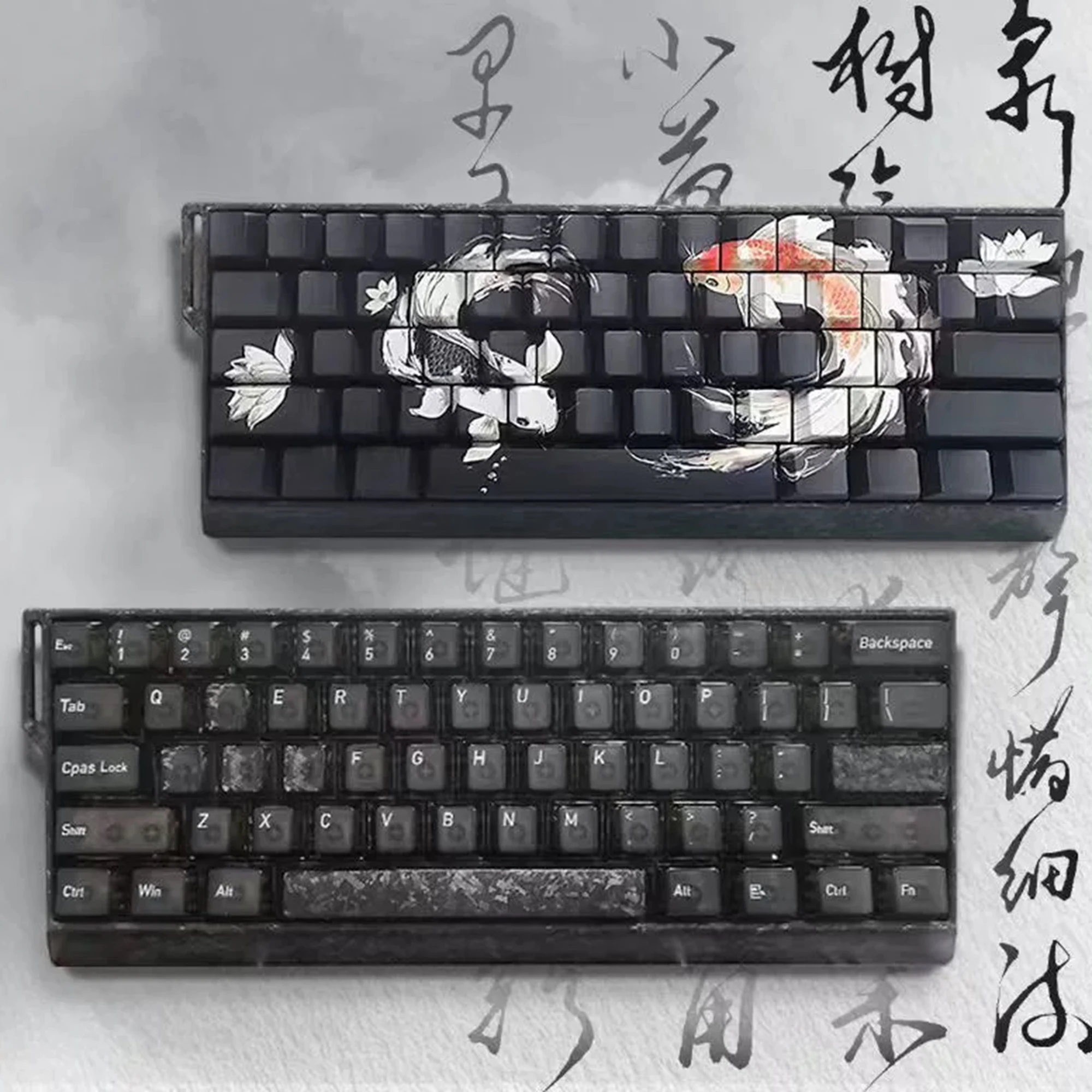 CNC Pure Carbon Fiber Black Unibody Durable Sturdy Case for 60% Wooting60/GH60 Custom Magnetic Keyboards