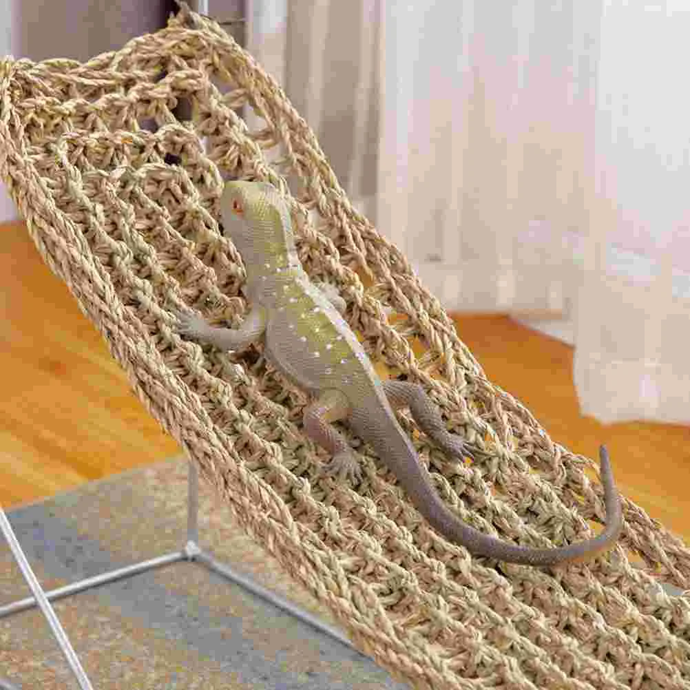 Lizard Hammock Cat Dog Mat Sea Grass Pet Chaise Longue Sea- Playing Lizards Nest Seaweed Reptile Breathable