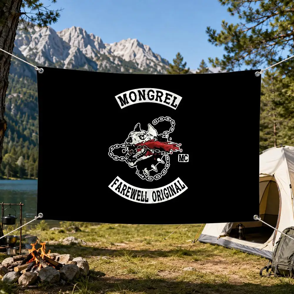 Mon-grel Mob Flags Aesthetic Wall Tapestry Printed Wall Hanging Living Room Party Outdoor Decor