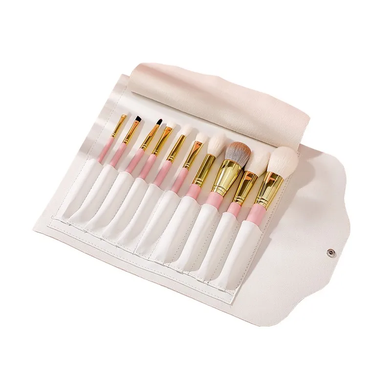 10-teiliges Make-up-Pinsel-Set mit weichen Borsten und Puderpinsel, Foundation-Pinsel, Mischwerkzeuge für professionelle Schönheitsanwendungen