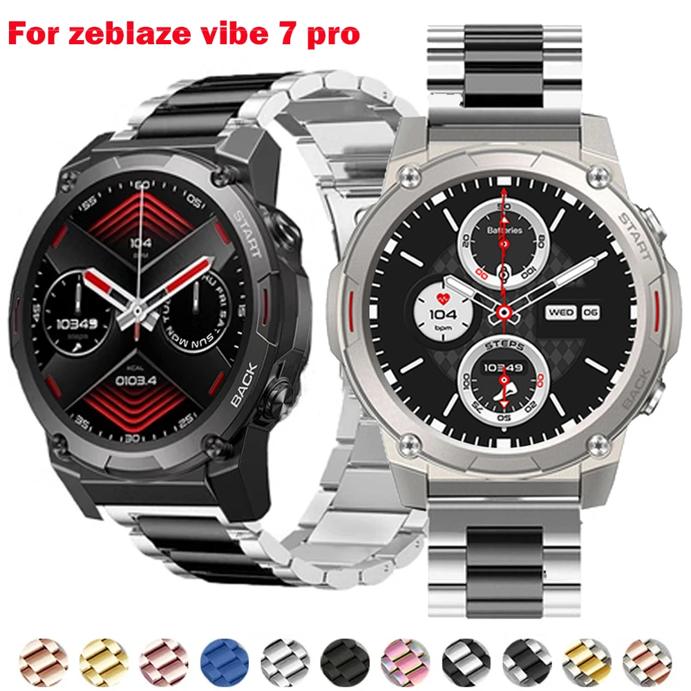 Taśma metalowa do Zeblaze Vibe 7 Pro Band bransoletka ze stali nierdzewnej opaska na nadgarstek Correa Band Smartwatch akcesoria do Zeblaze Vibe 7