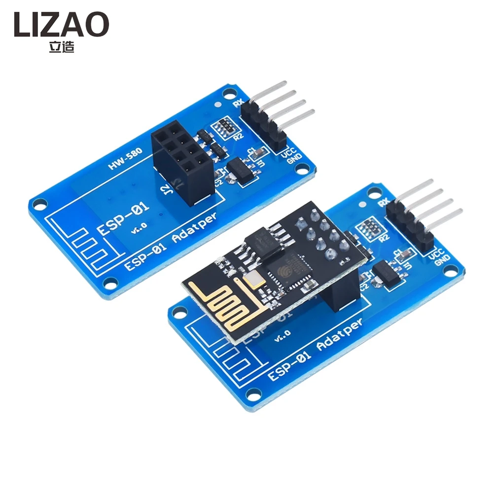 LIZAO ESP-01 WiFi Module ESP8266 Serial Wireless Transceiver 3.3V 5V Adapter Board for Arduino UNO R3 DIY Projects
